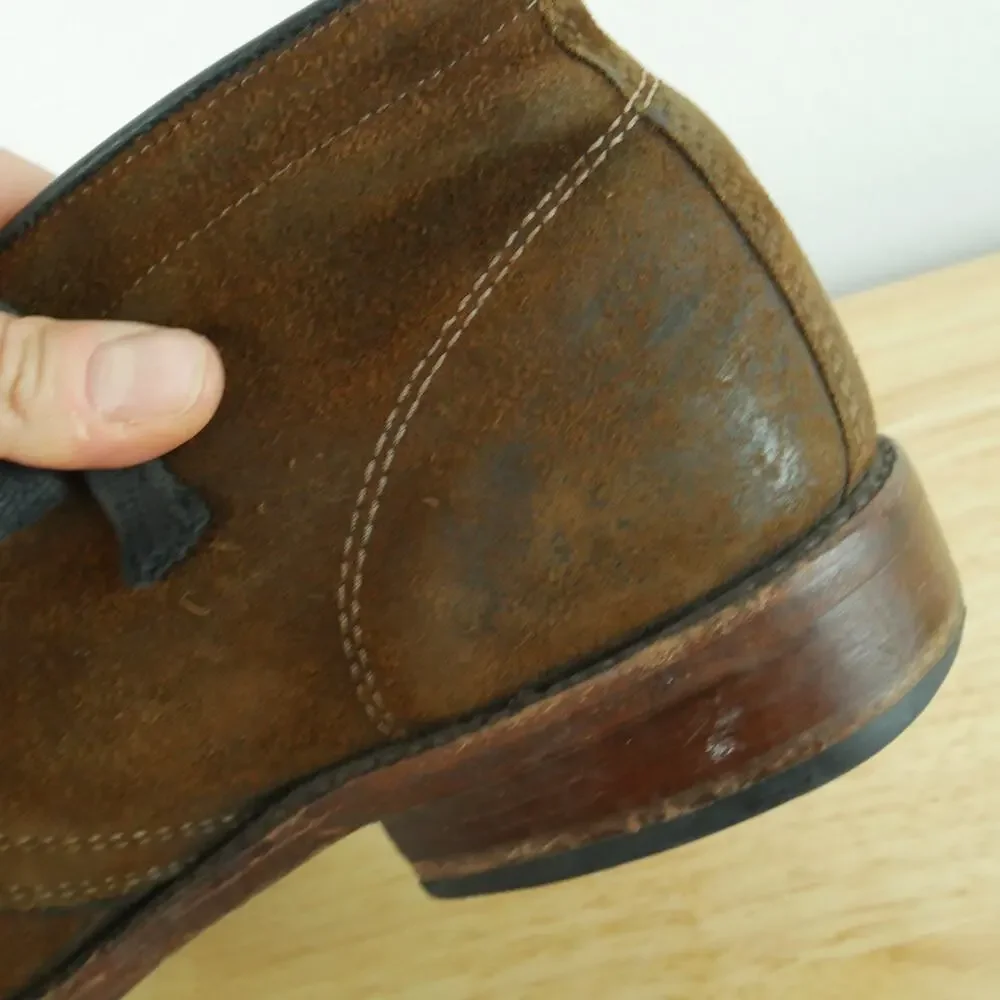 FRYE Men's Chukka Boots 9B Brown Suede USA Made Lace Up Shoes Desert‎ Patina